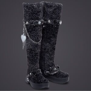 Crocs Black Fur Women's Boots